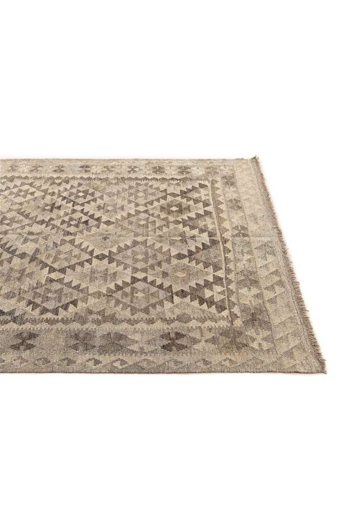 5' 2 x 6' 6 Hand Woven Kilim Maymana Wool Rug