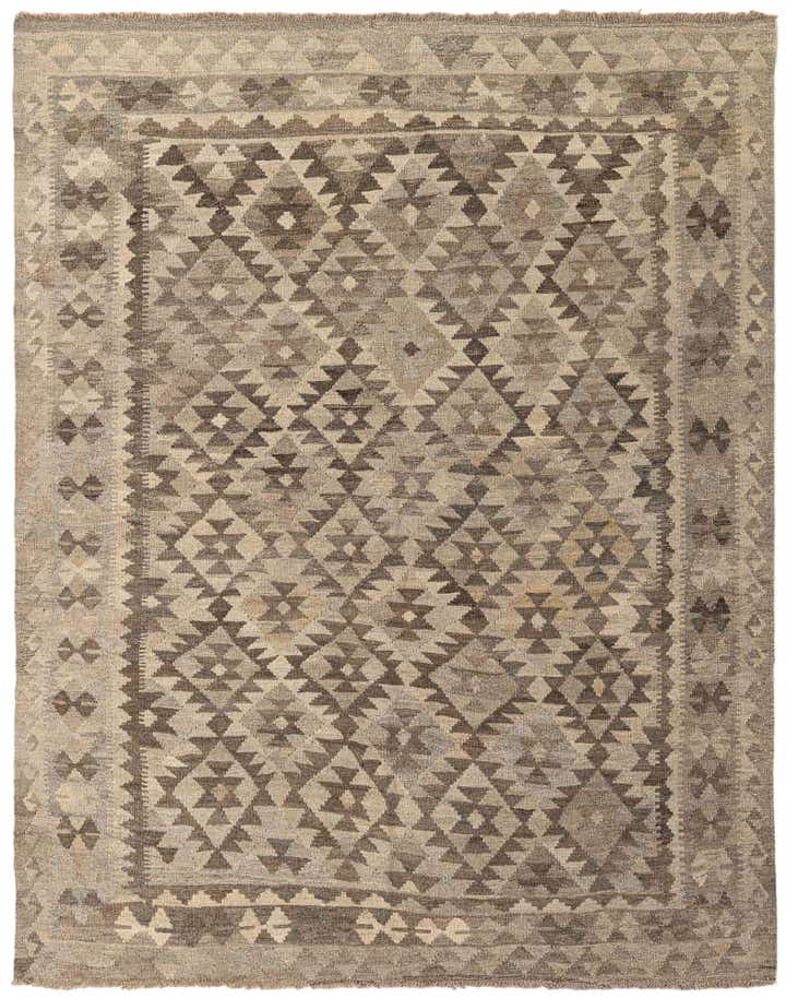 5' 2 x 6' 6 Hand Woven Kilim Maymana Wool Rug