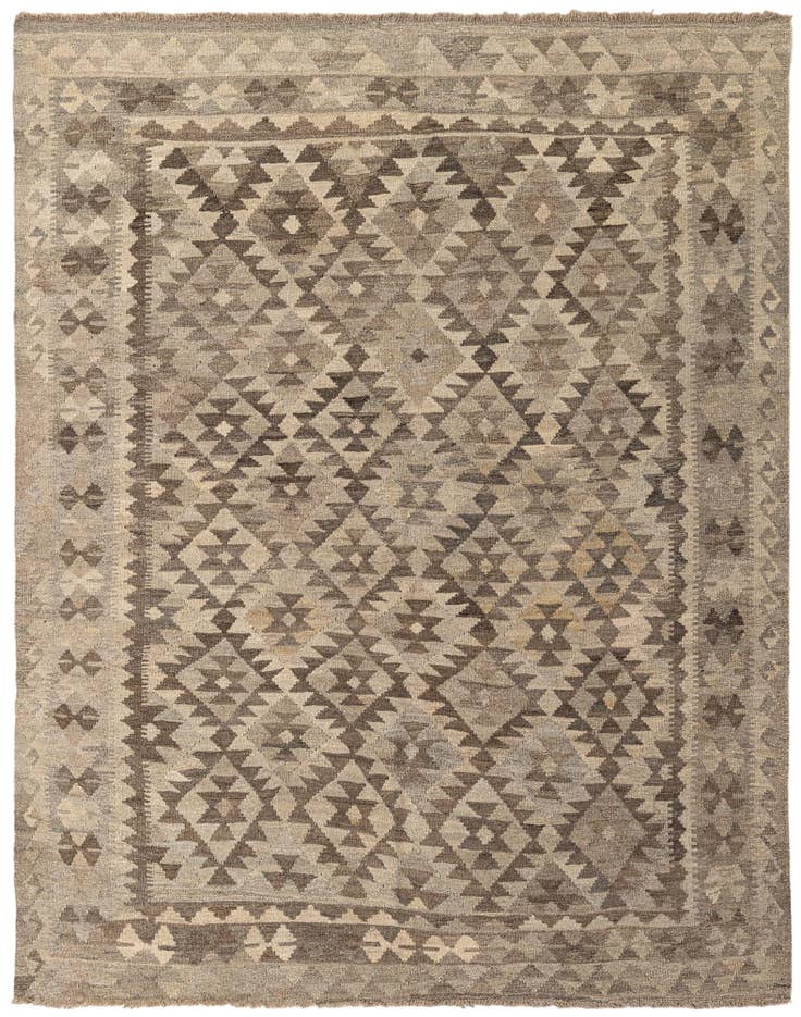 Detail image of 5' 2 x 6' 6 Hand Woven Kilim Maymana Wool Rug