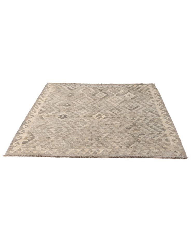 Detail image of 5' 3 x 6' 7 Hand Woven Kilim Maymana Wool Rug