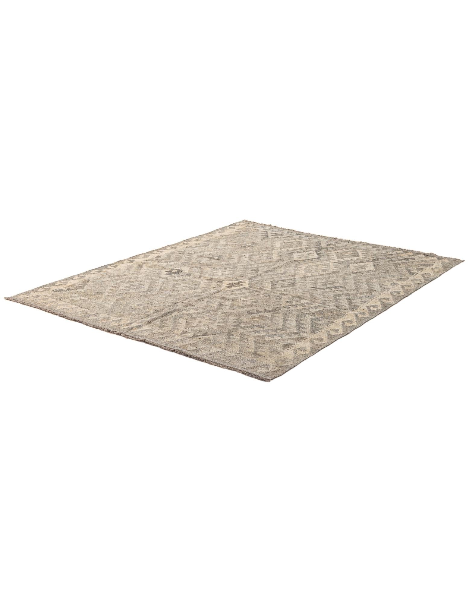 5' 3 x 6' 7 Hand Woven Kilim Maymana Wool Rug