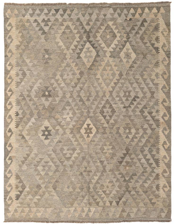 Detail image of 5' 3 x 6' 7 Hand Woven Kilim Maymana Wool Rug