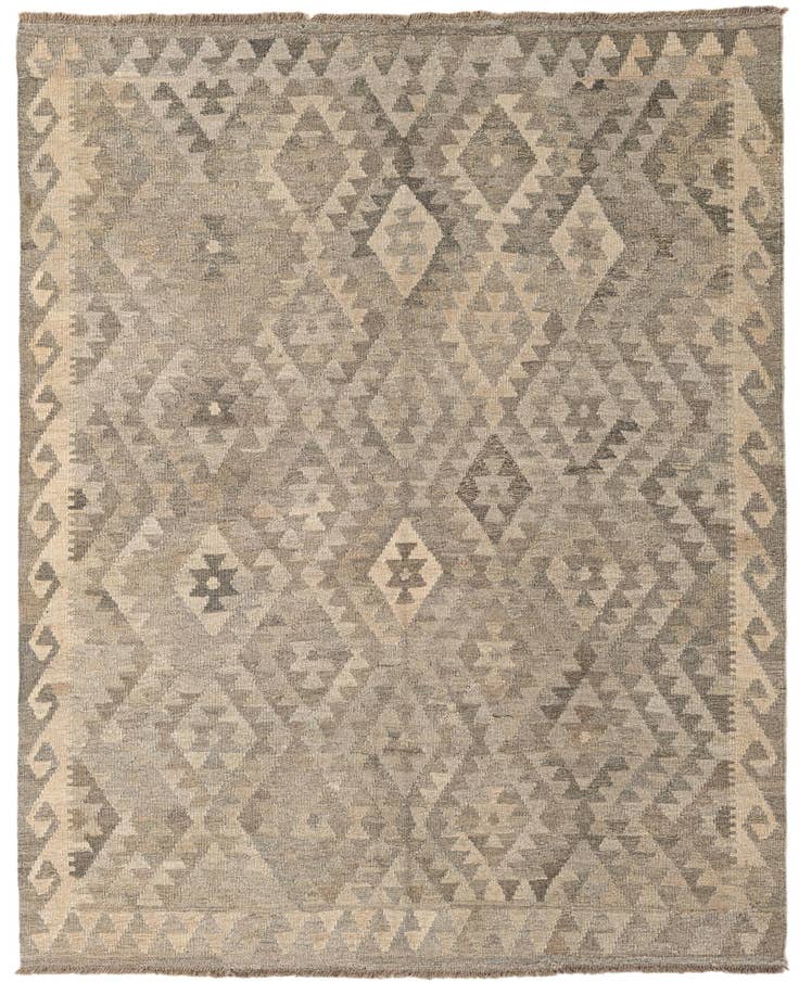 Detail image of 5' 3 x 6' 7 Hand Woven Kilim Maymana Wool Rug