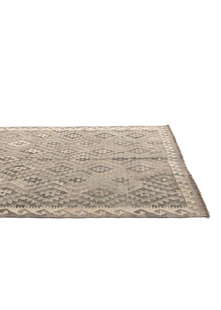 5' 4 x 6' 5 Hand Woven Kilim Maymana Wool Rug