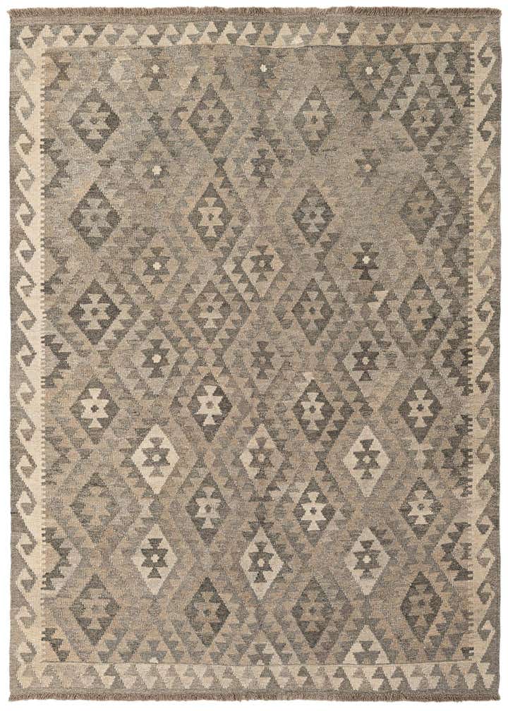 5' 4 x 6' 5 Hand Woven Kilim Maymana Wool Rug