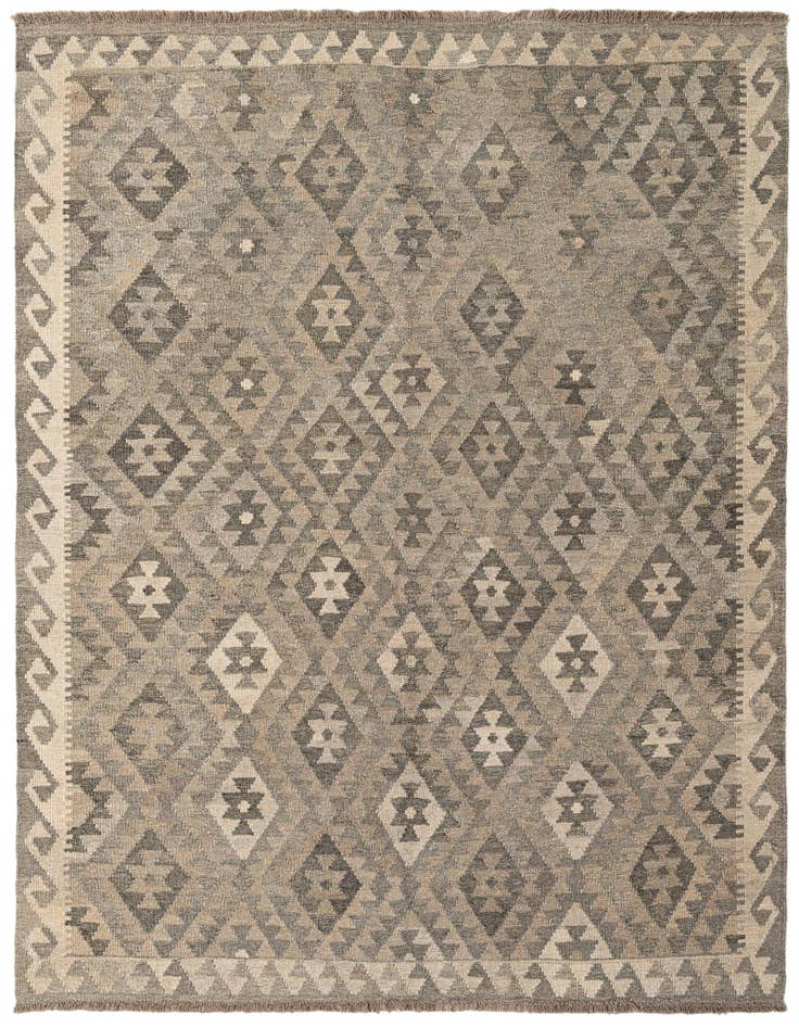 Detail image of 5' 4 x 6' 5 Hand Woven Kilim Maymana Wool Rug