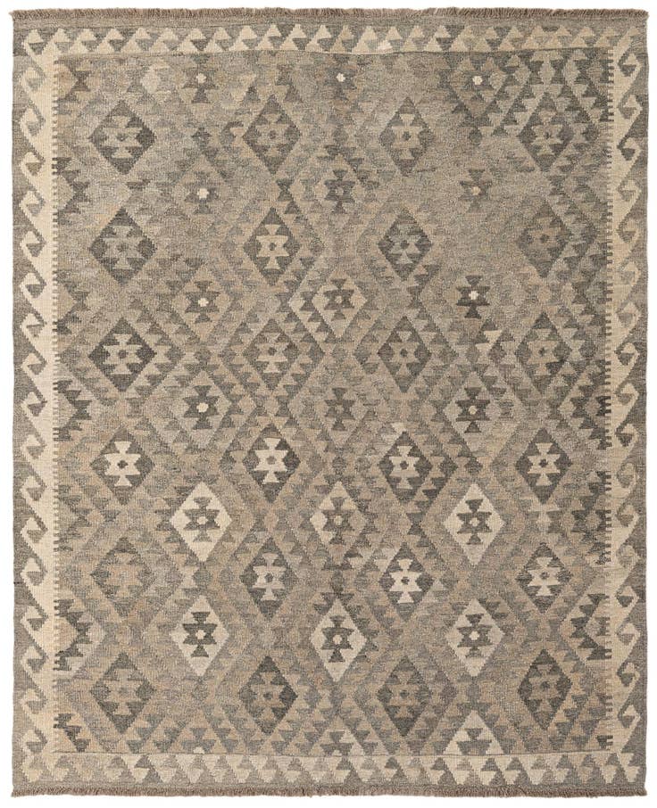 Detail image of 5' 4 x 6' 5 Hand Woven Kilim Maymana Wool Rug