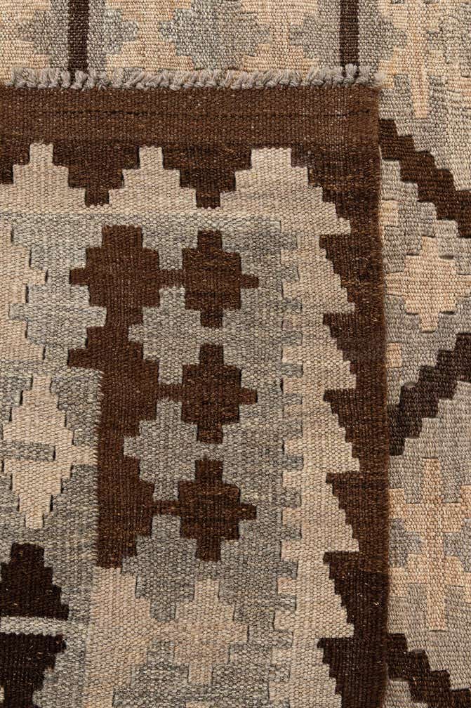 5' 1 x 6' 7 Hand Woven Kilim Maymana Wool Rug
