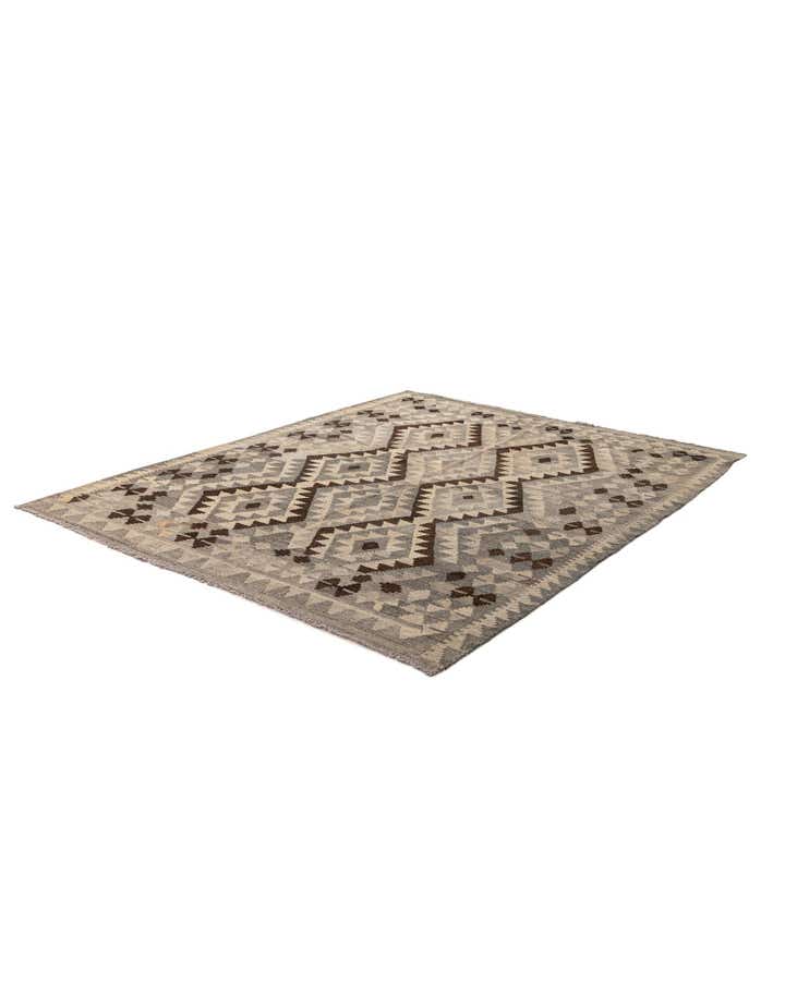 5' 2 x 6' 5 Hand Woven Kilim Maymana Wool Rug