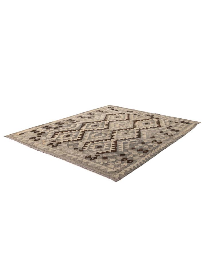 Detail image of 5' 2 x 6' 5 Hand Woven Kilim Maymana Wool Rug