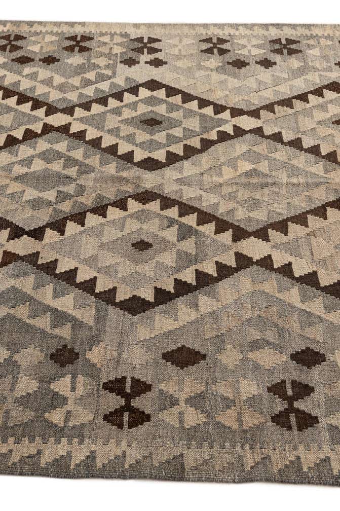 5' 2 x 6' 5 Hand Woven Kilim Maymana Wool Rug