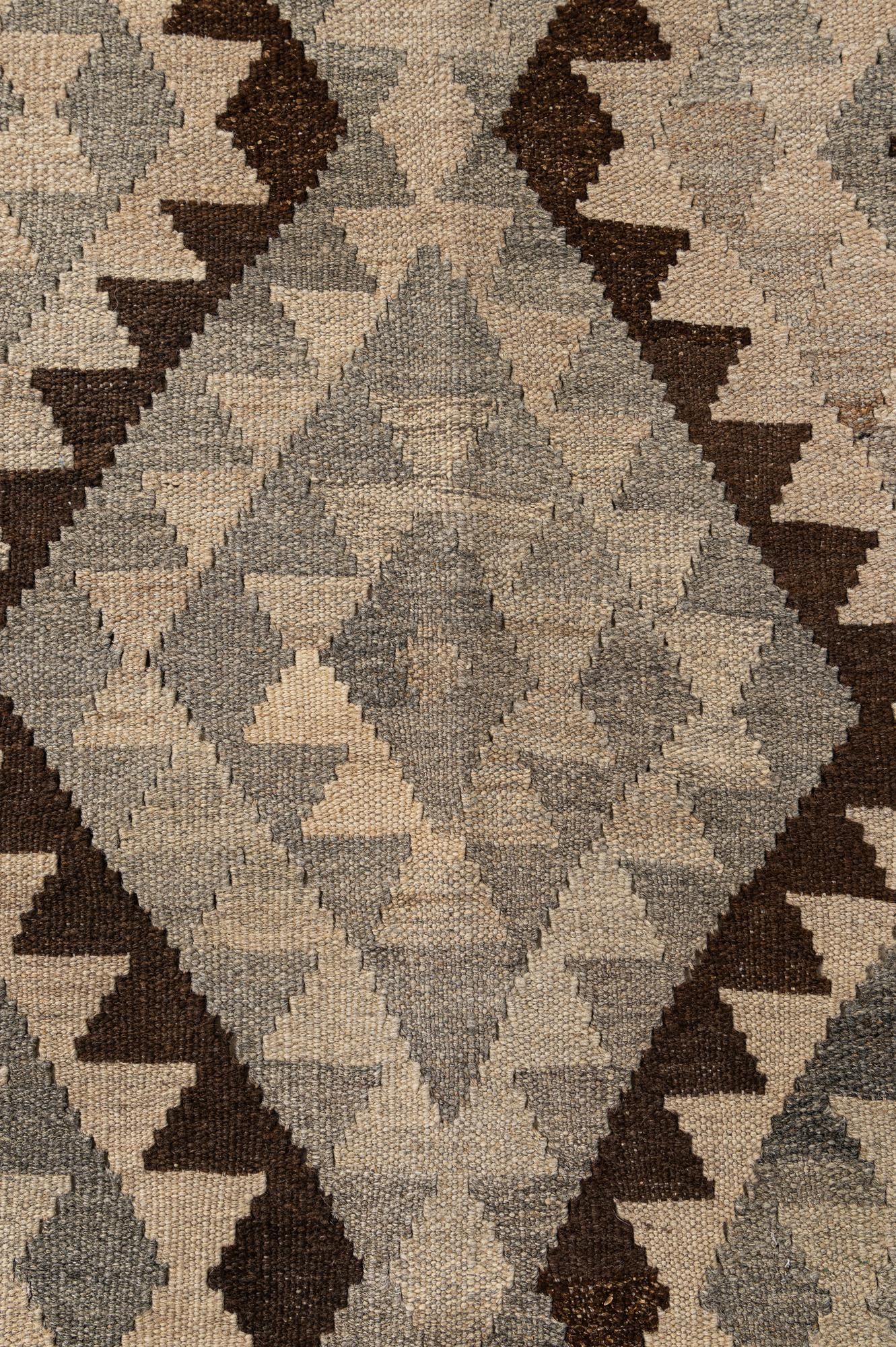 5' 2 x 6' 5 Hand Woven Kilim Maymana Wool Rug