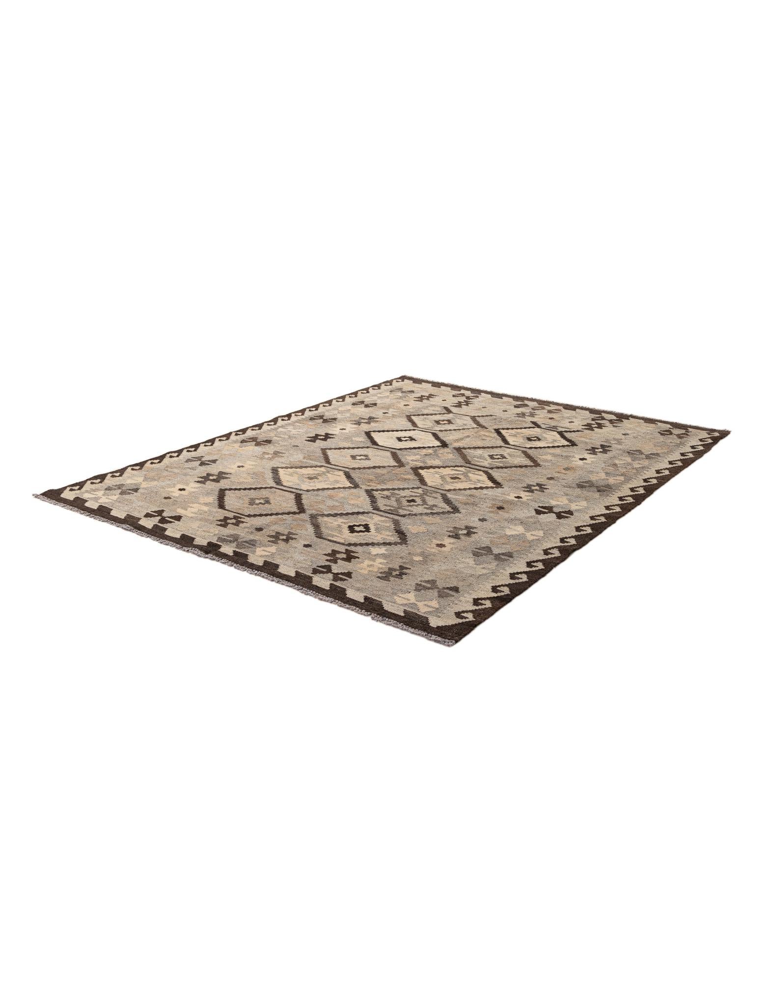 5' x 6' 7 Hand Woven Kilim Maymana Wool Rug