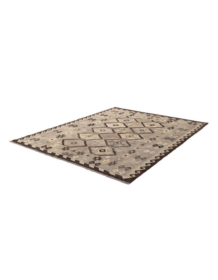 Detail image of 5' x 6' 7  Hand Woven Kilim Maymana Wool Rug