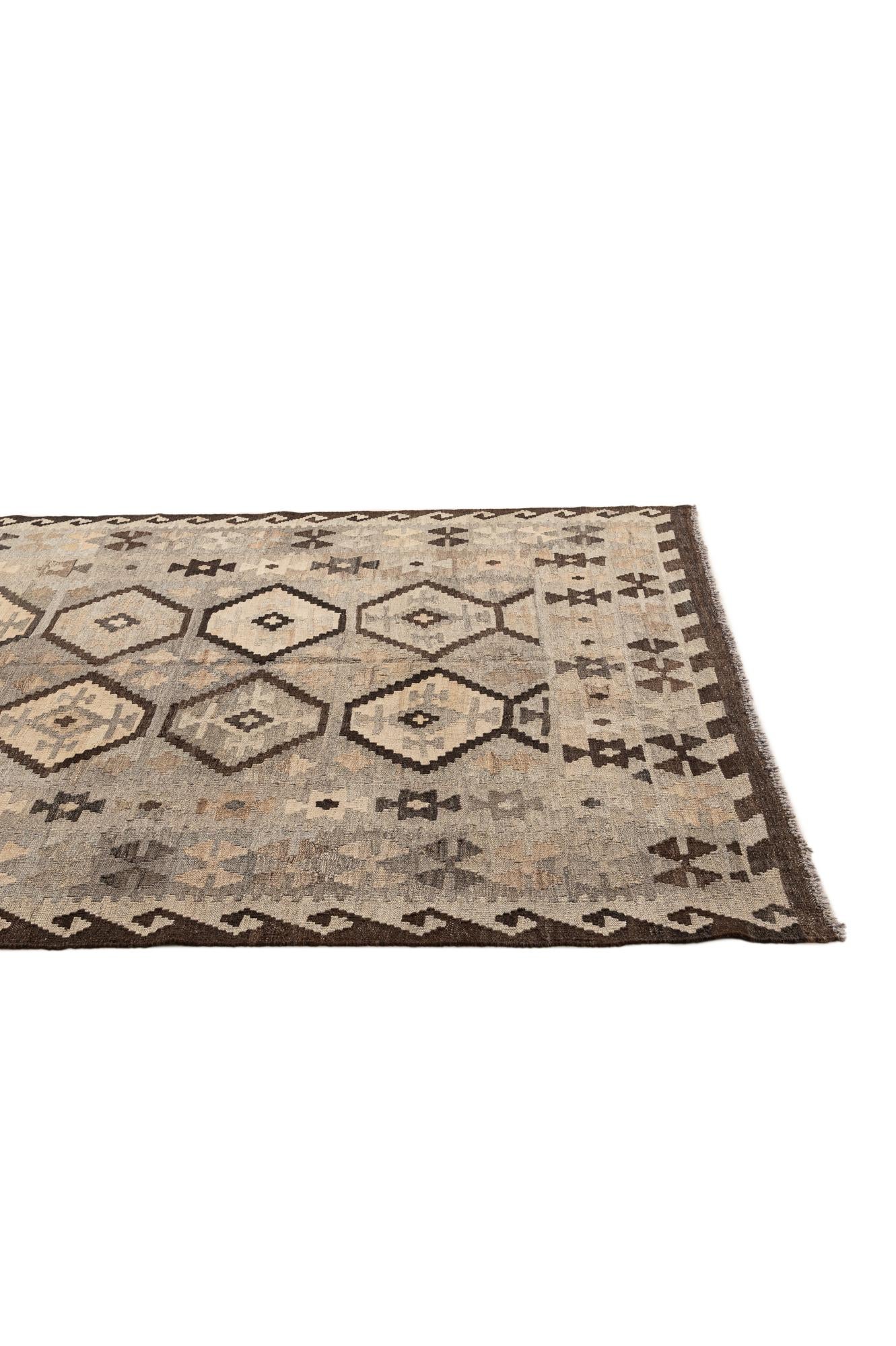 5' x 6' 7 Hand Woven Kilim Maymana Wool Rug
