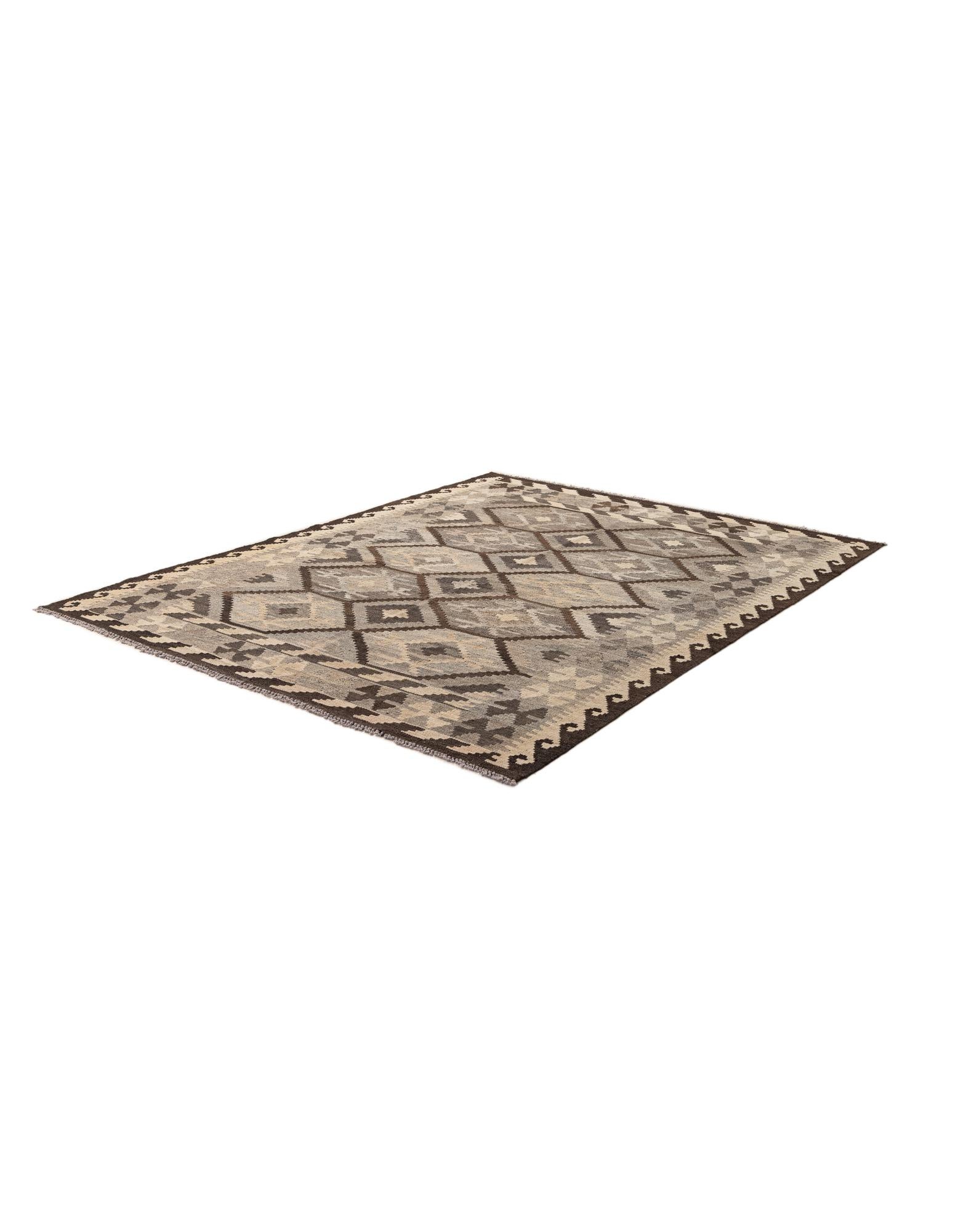 5' 1 x 6' 6 Hand Woven Kilim Maymana Wool Rug