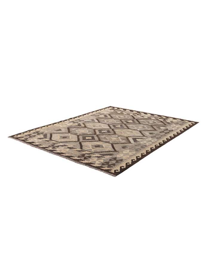 5' 1 x 6' 6 Hand Woven Kilim Maymana Wool Rug