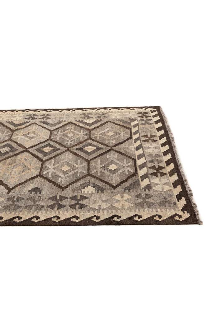 5' 1 x 6' 6 Hand Woven Kilim Maymana Wool Rug