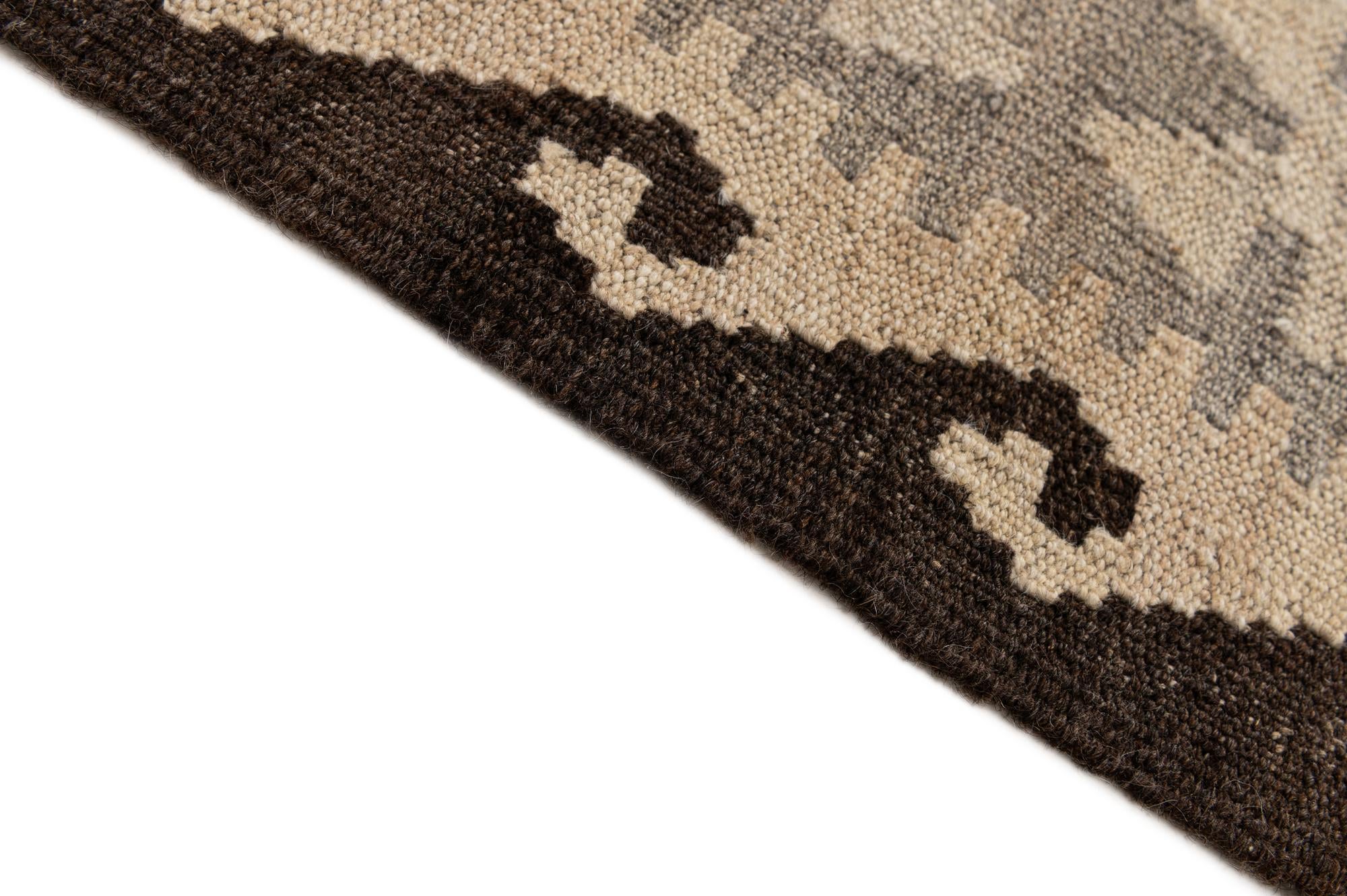 5' 1 x 6' 6 Hand Woven Kilim Maymana Wool Rug