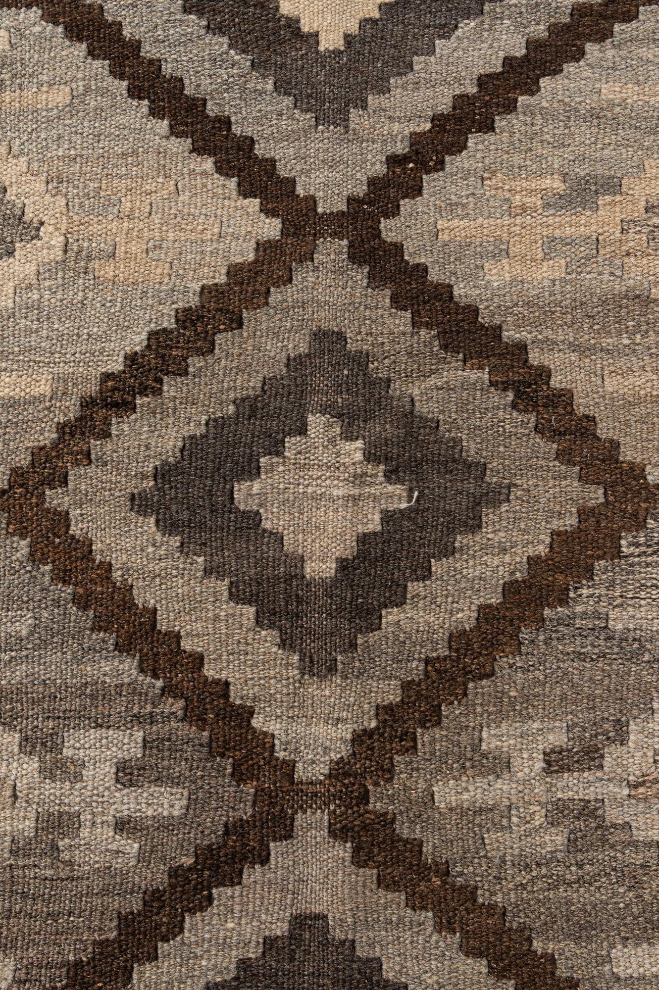5' 1 x 6' 6 Hand Woven Kilim Maymana Wool Rug