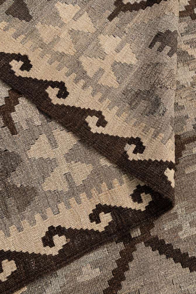 5' 1 x 6' 6 Hand Woven Kilim Maymana Wool Rug