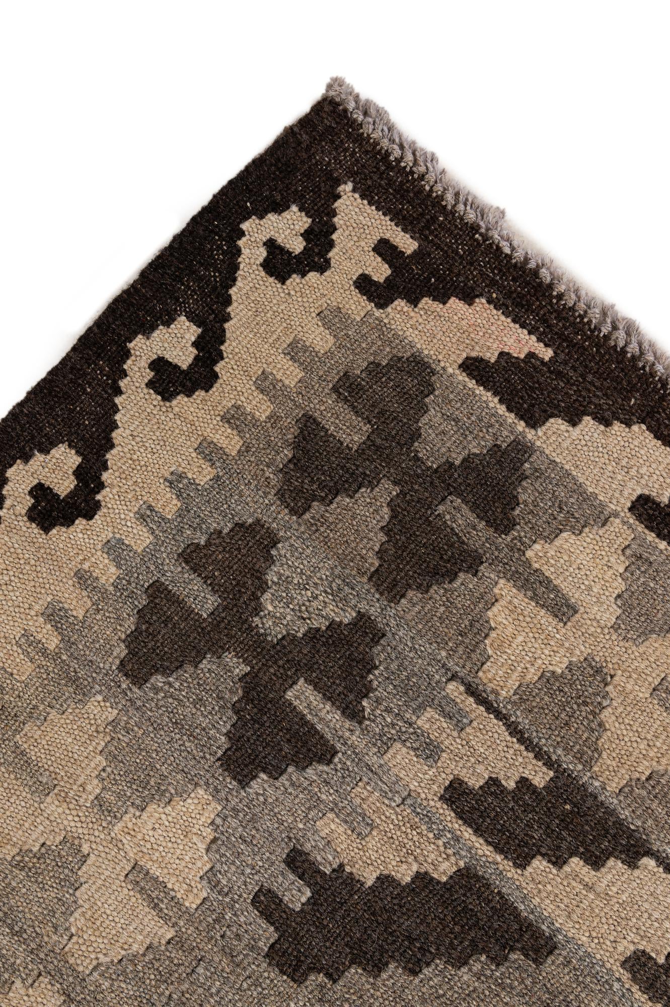 5' 1 x 6' 6 Hand Woven Kilim Maymana Wool Rug