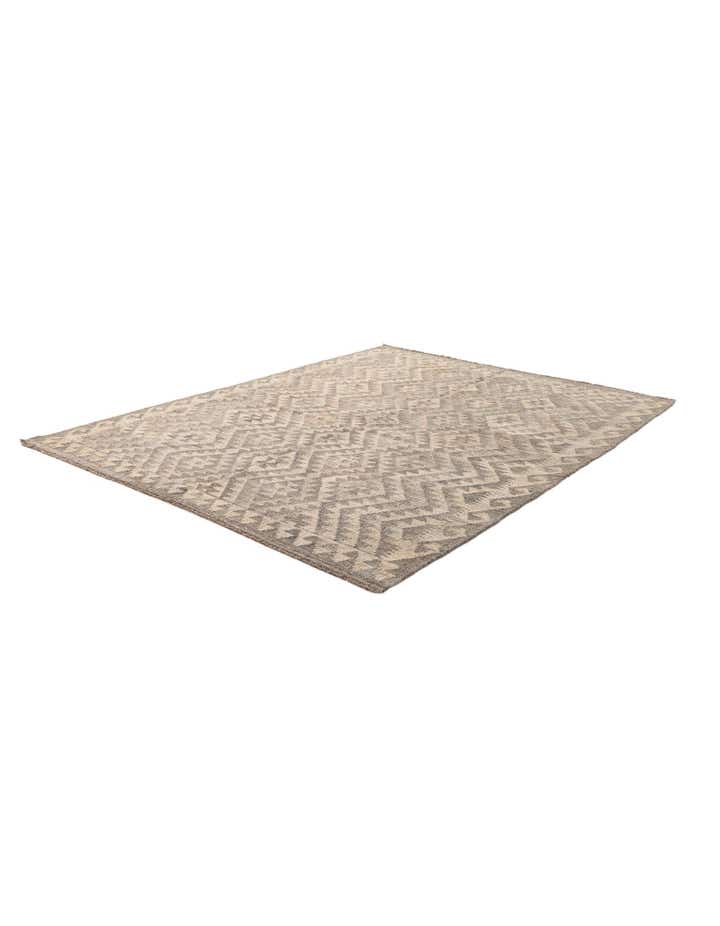 5' 3 x 6' 7 Hand Woven Kilim Maymana Wool Rug