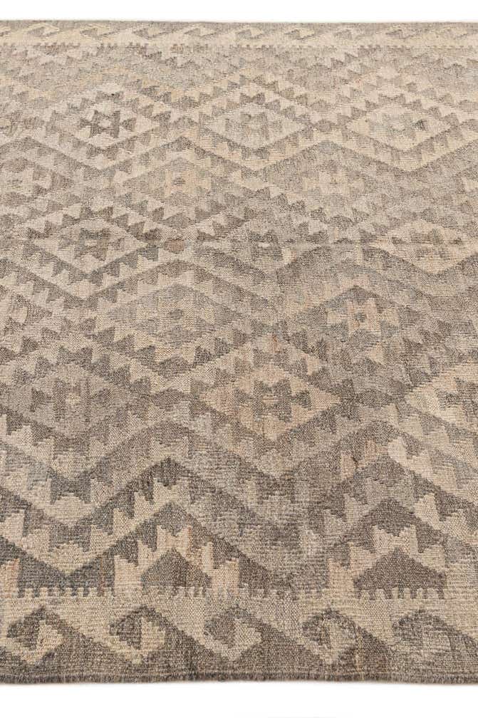 5' 3 x 6' 7 Hand Woven Kilim Maymana Wool Rug