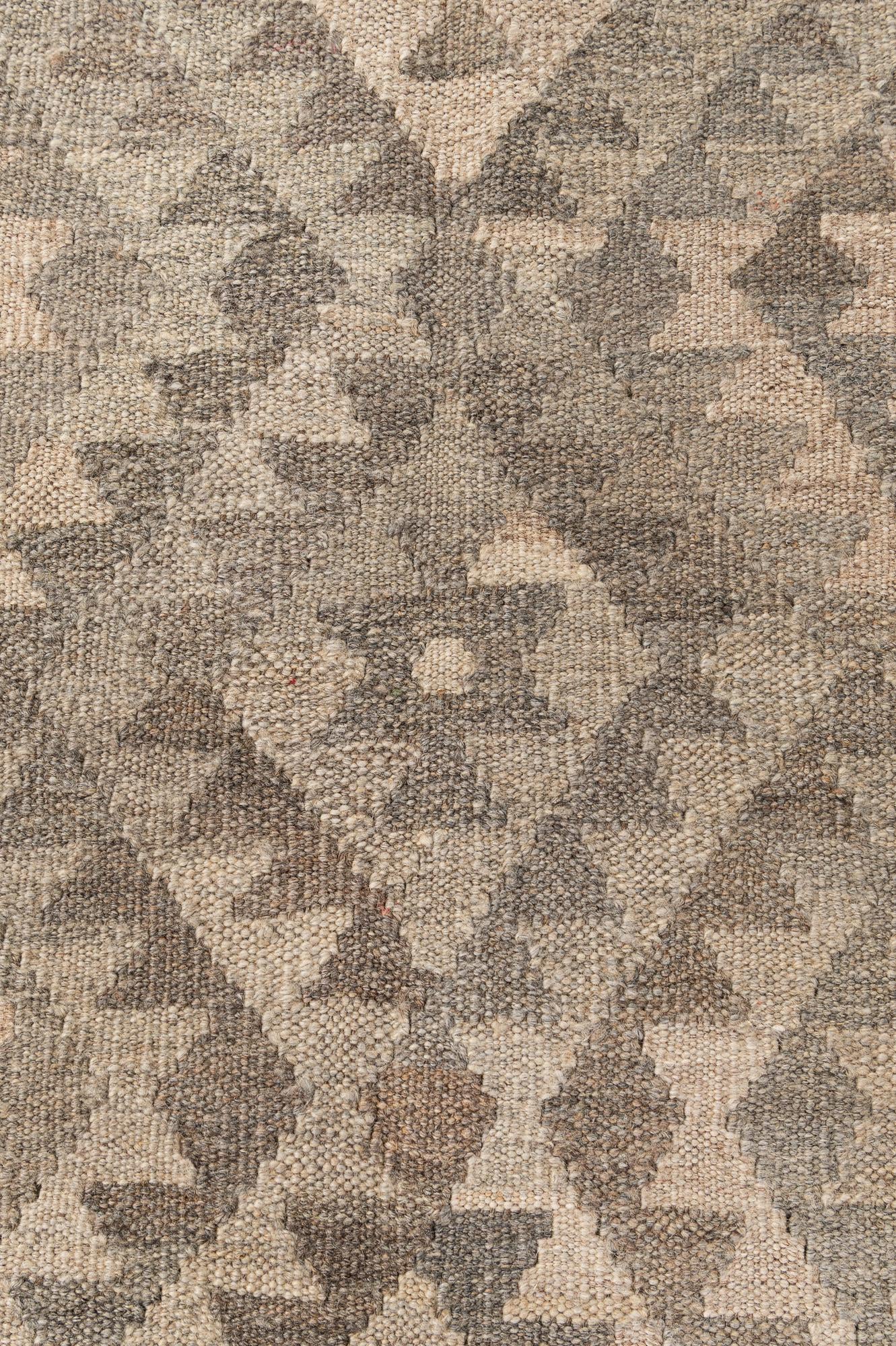5' 3 x 6' 7 Hand Woven Kilim Maymana Wool Rug