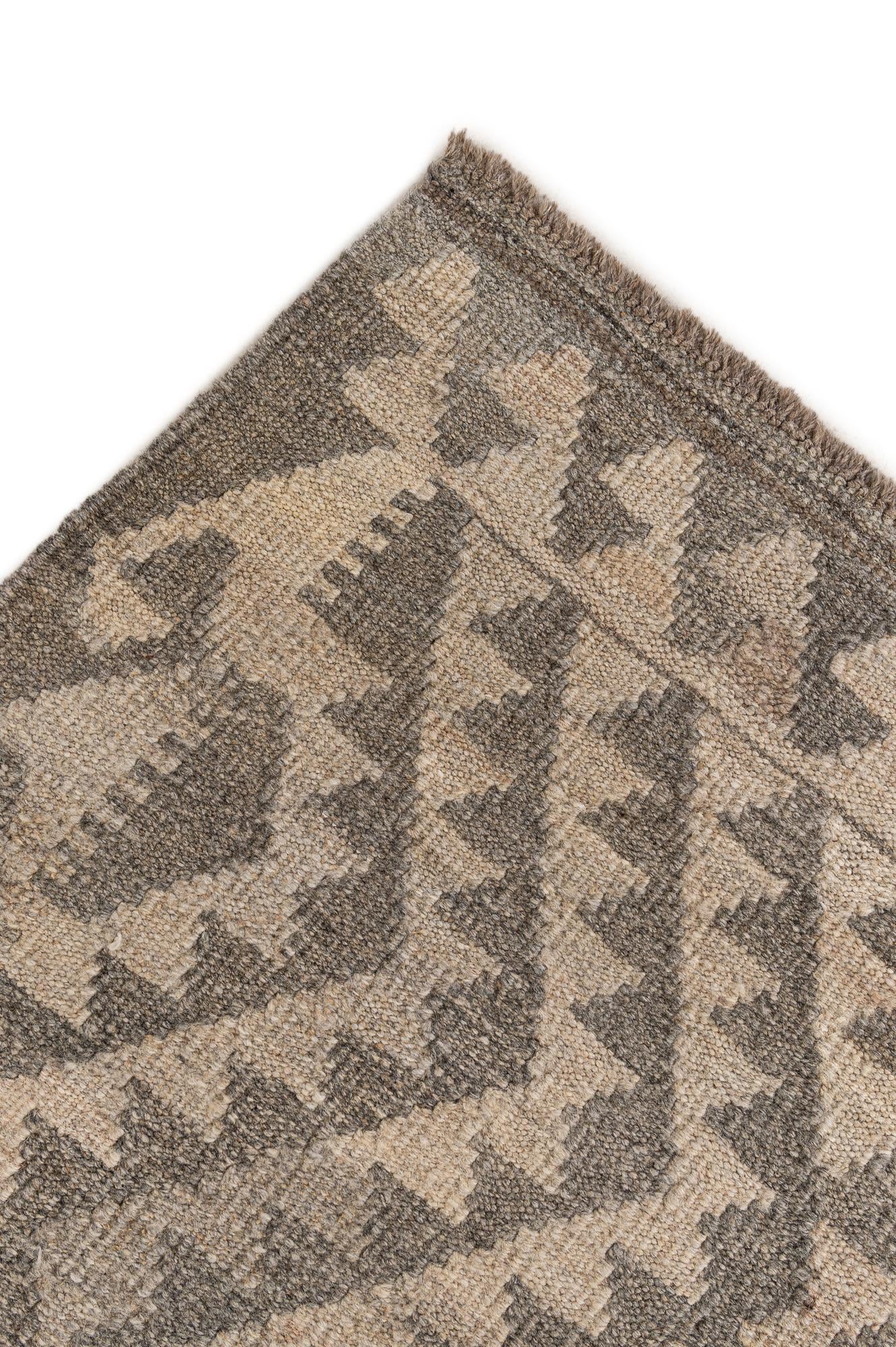 5' 3 x 6' 7 Hand Woven Kilim Maymana Wool Rug