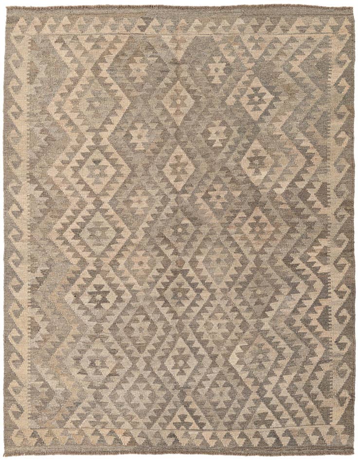 Detail image of 5' 3 x 6' 7 Hand Woven Kilim Maymana Wool Rug