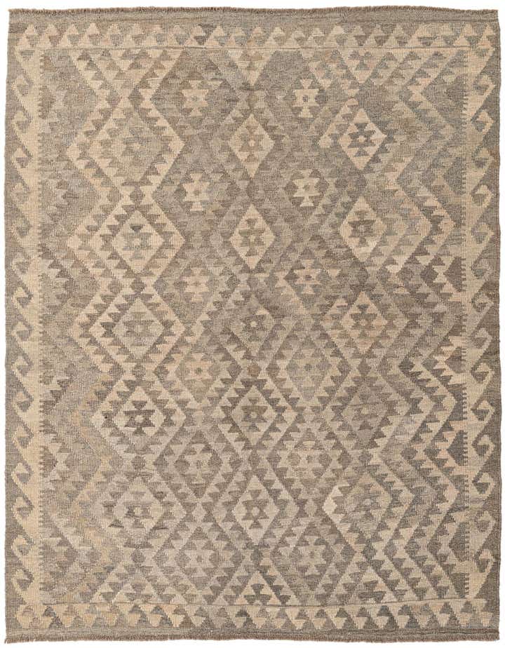 5' 3 x 6' 7 Hand Woven Kilim Maymana Wool Rug