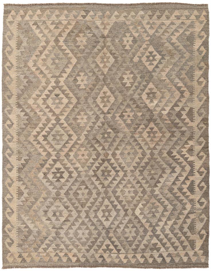 Detail image of 5' 3 x 6' 7 Hand Woven Kilim Maymana Wool Rug
