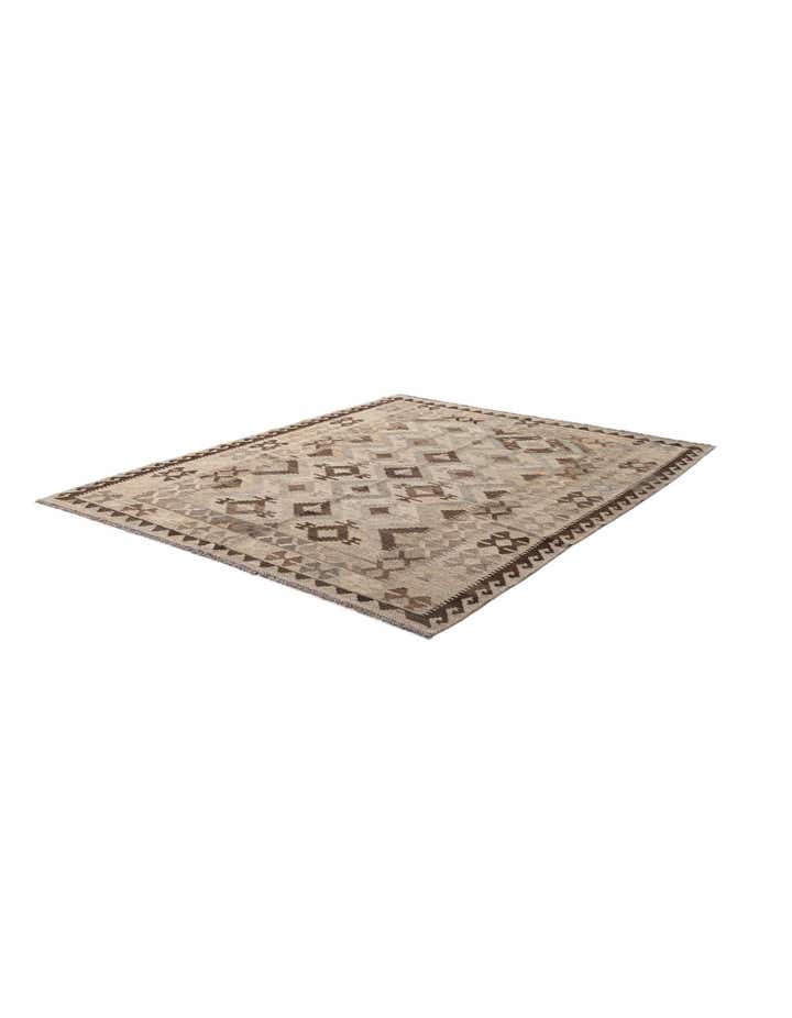 5' 4 x 6' 5 Hand Woven Kilim Maymana Wool Rug