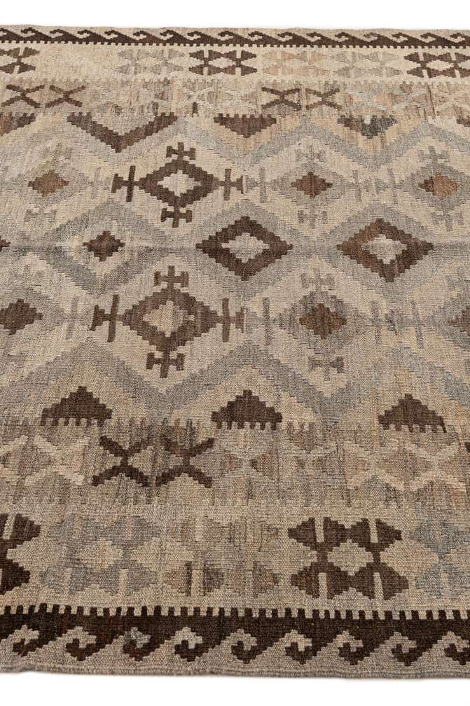 5' 4 x 6' 5 Hand Woven Kilim Maymana Wool Rug