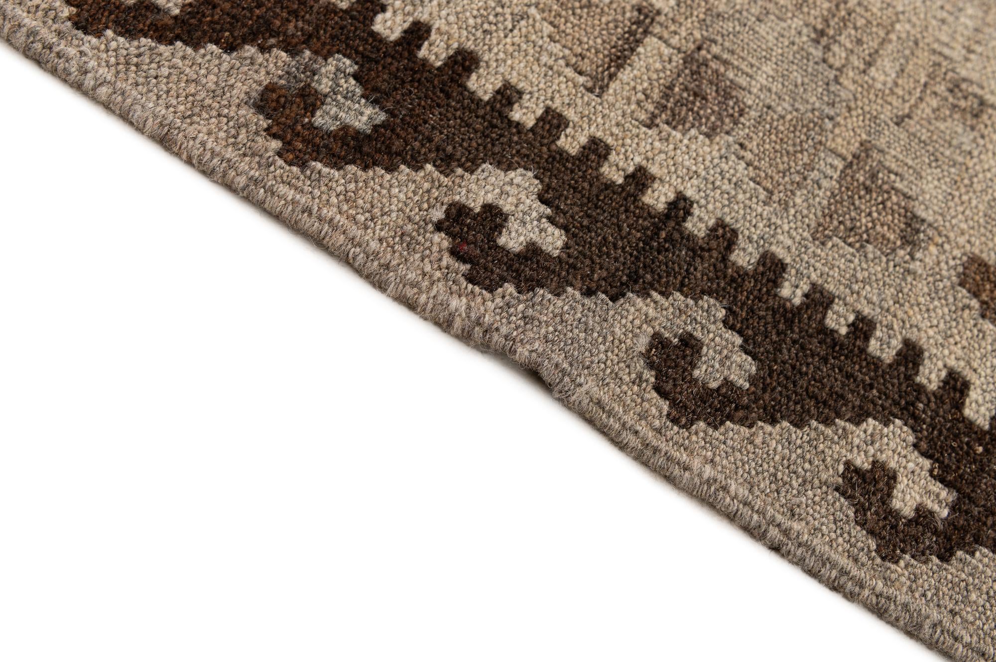 5' 4 x 6' 5 Hand Woven Kilim Maymana Wool Rug
