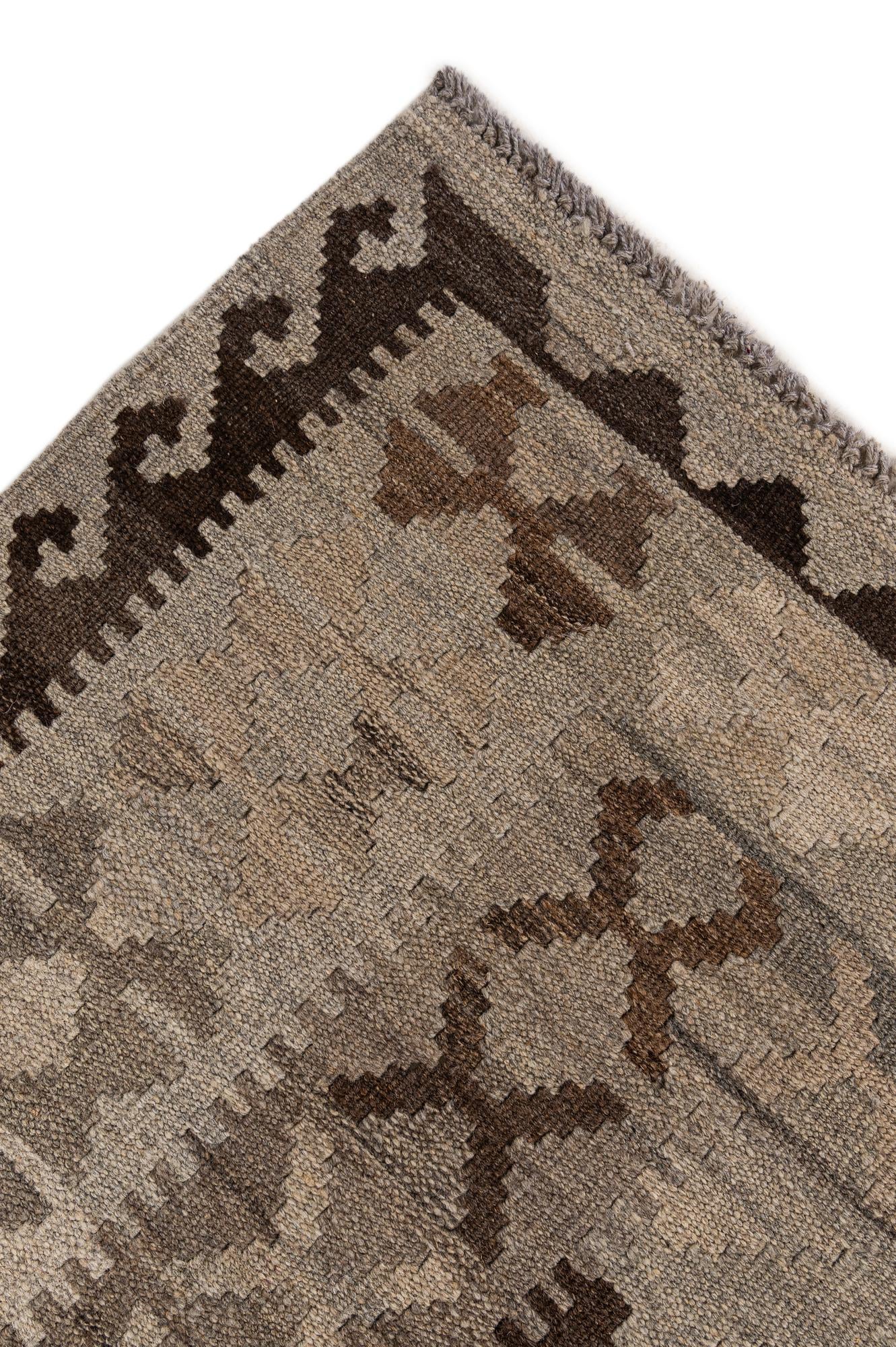 5' 4 x 6' 5 Hand Woven Kilim Maymana Wool Rug