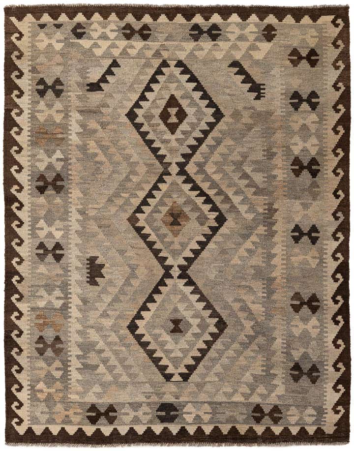 5' 2 x 6' 7 Hand Woven Kilim Maymana Wool Rug