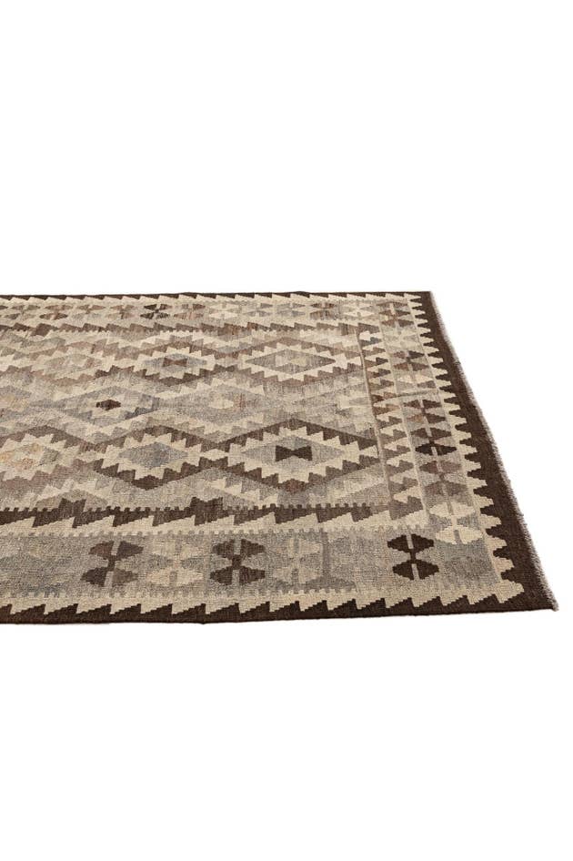 Detail image of 5' 3 x 6' 6 Hand Woven Kilim Maymana Wool Rug