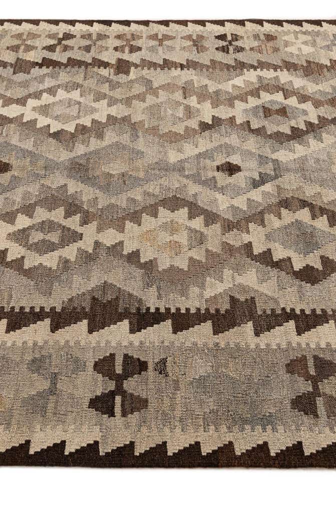 5' 3 x 6' 6 Hand Woven Kilim Maymana Wool Rug