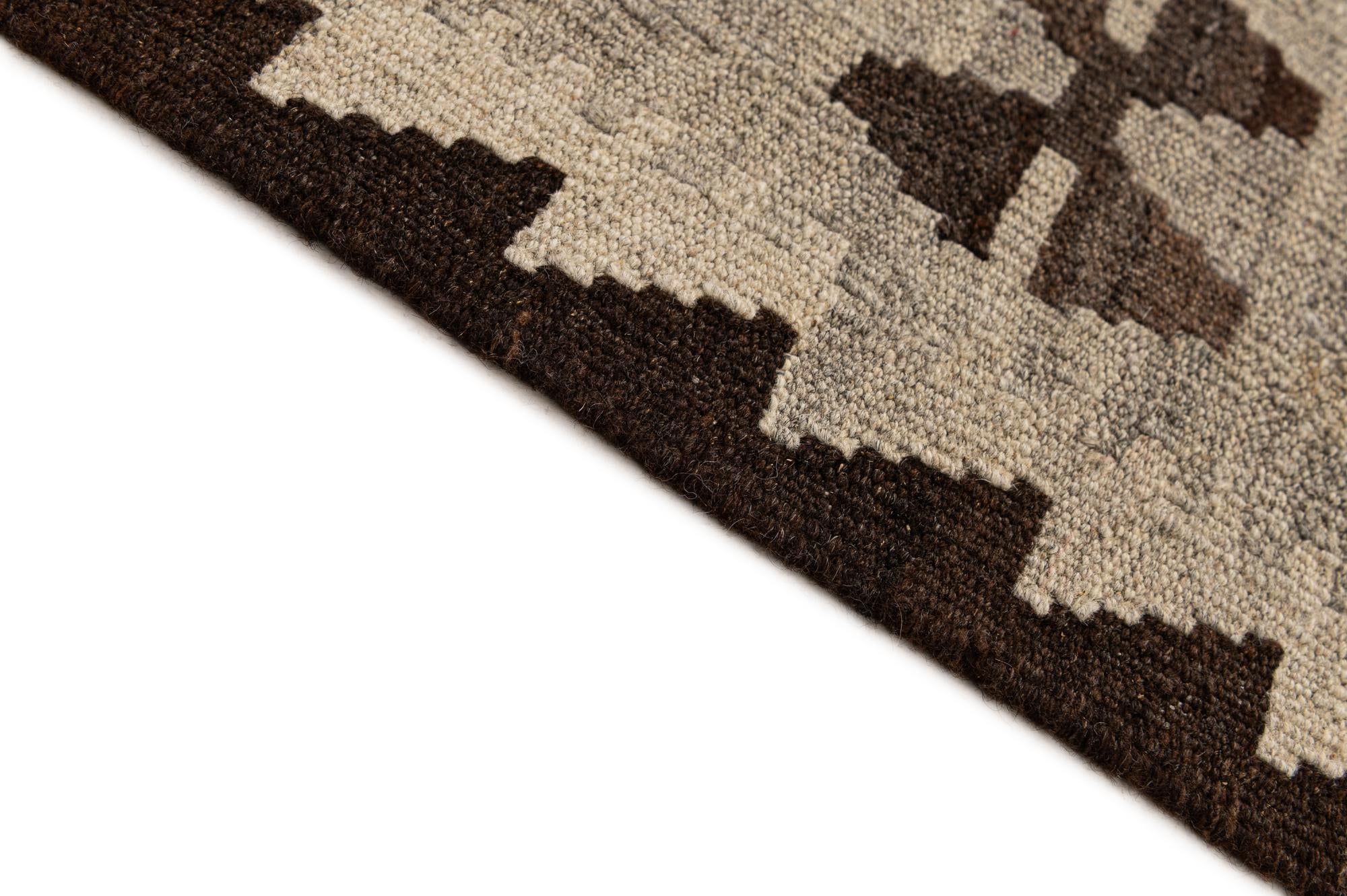 5' 3 x 6' 6 Hand Woven Kilim Maymana Wool Rug