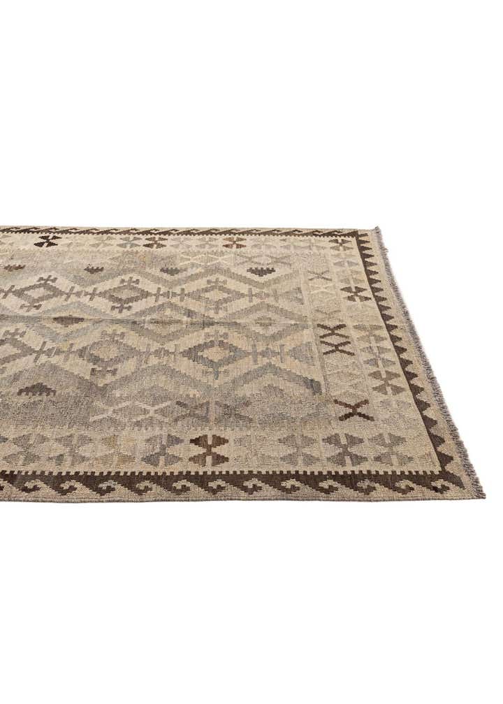 5' 3 x 6' 6 Hand Woven Kilim Maymana Wool Rug