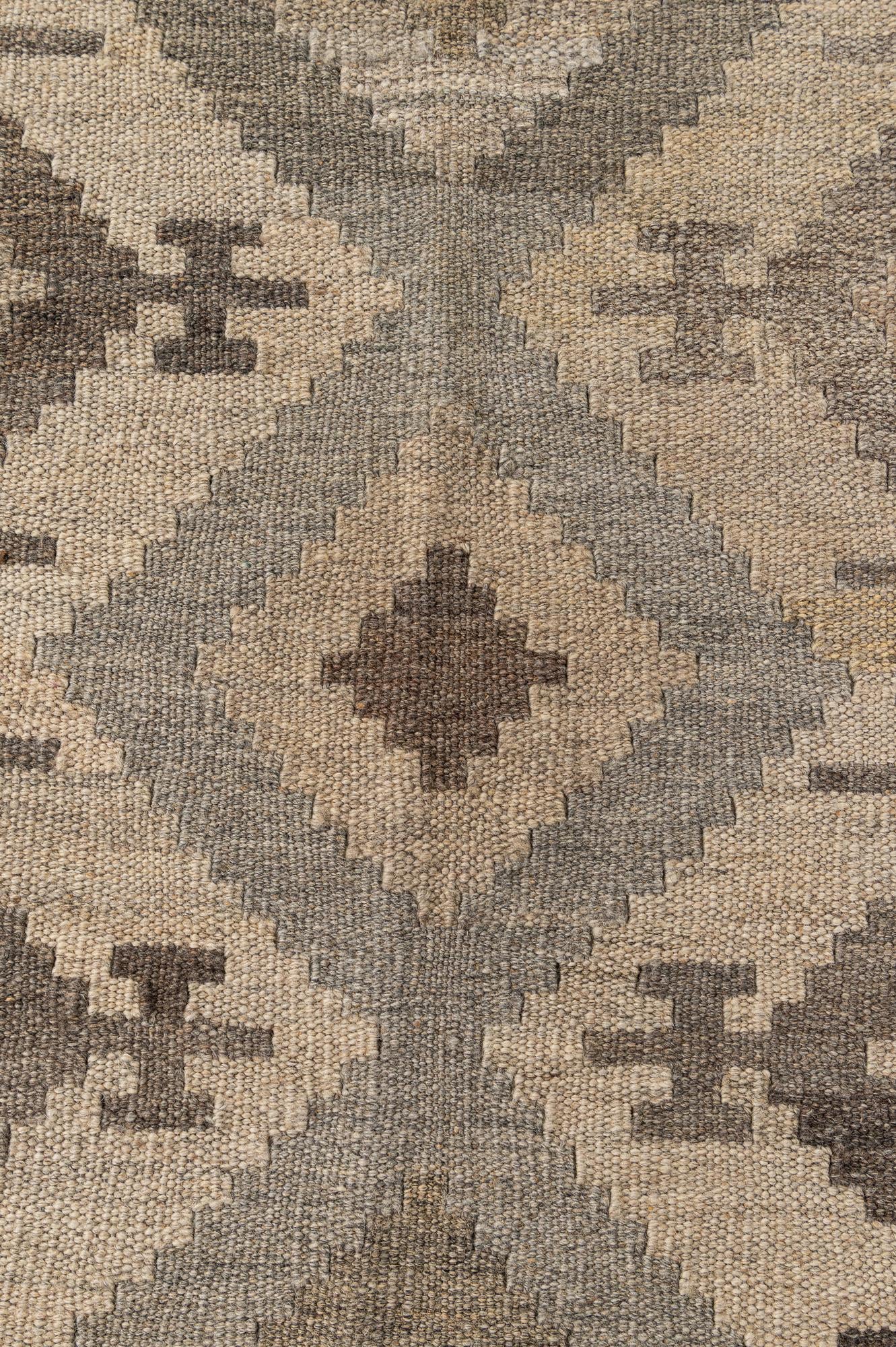 5' 3 x 6' 6 Hand Woven Kilim Maymana Wool Rug