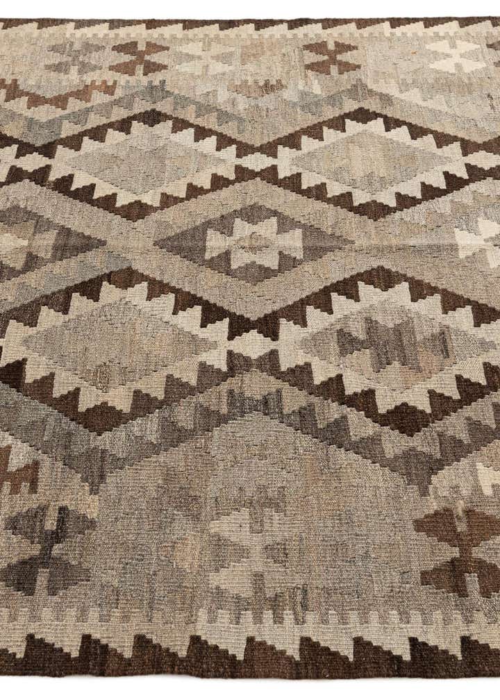5' 1 x 6' 8 Hand Woven Kilim Maymana Wool Rug