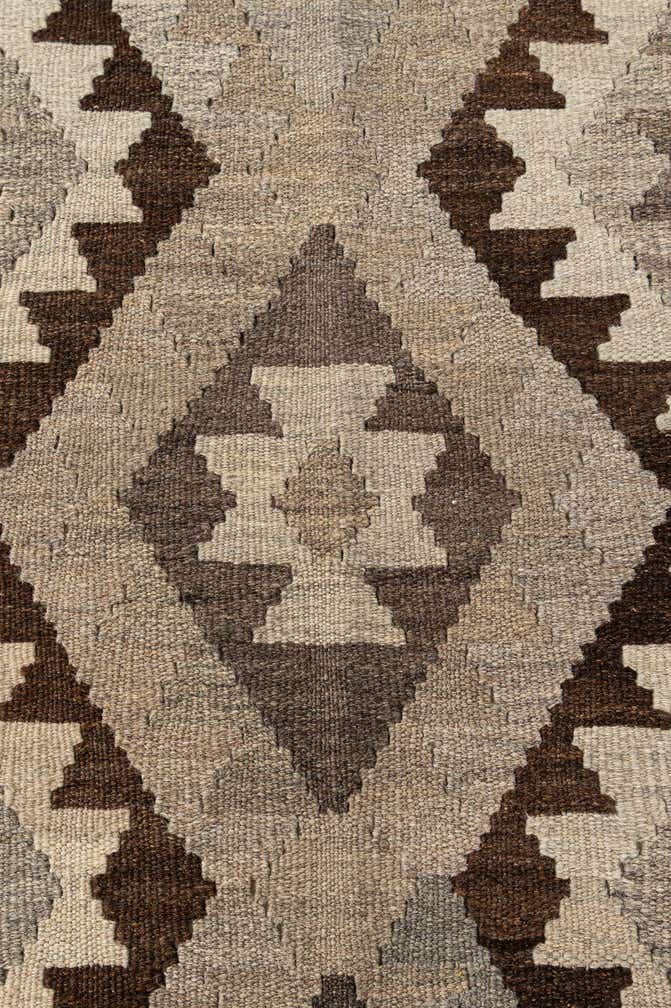 5' 1 x 6' 8 Hand Woven Kilim Maymana Wool Rug