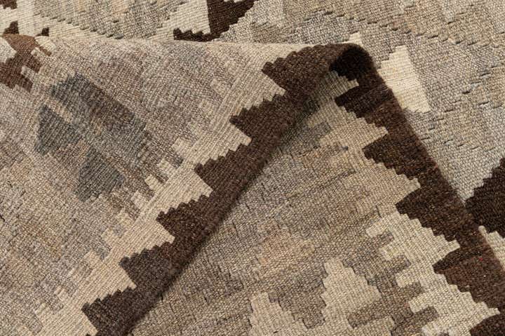5' 1 x 6' 8 Hand Woven Kilim Maymana Wool Rug