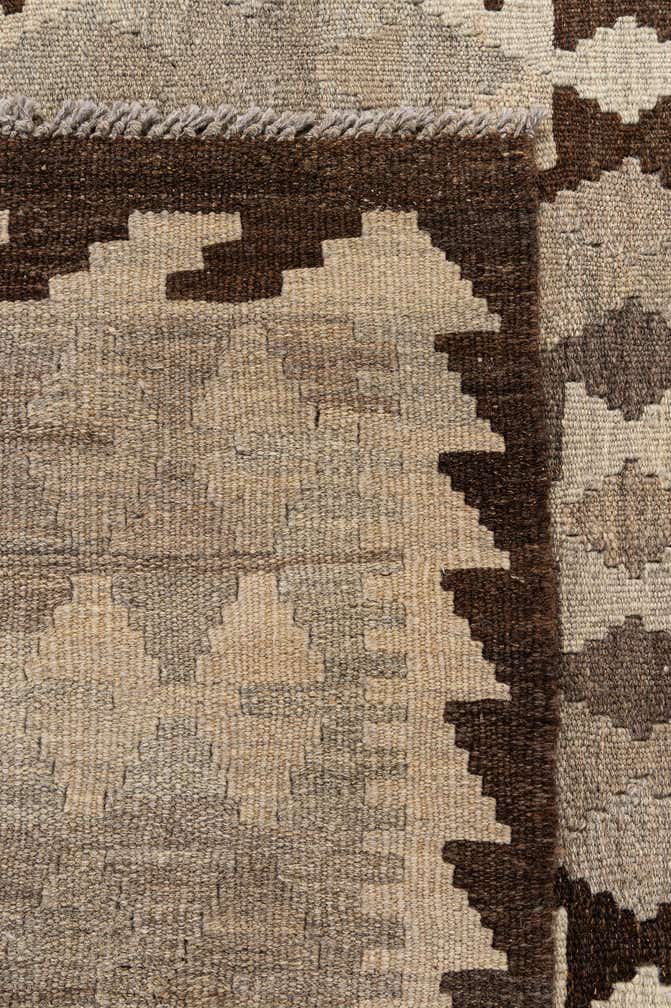 5' 1 x 6' 8 Hand Woven Kilim Maymana Wool Rug