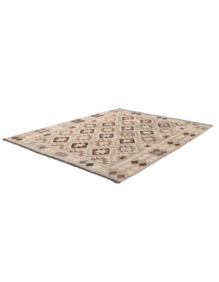 5' 3 x 6' 8 Hand Woven Kilim Maymana Wool Rug