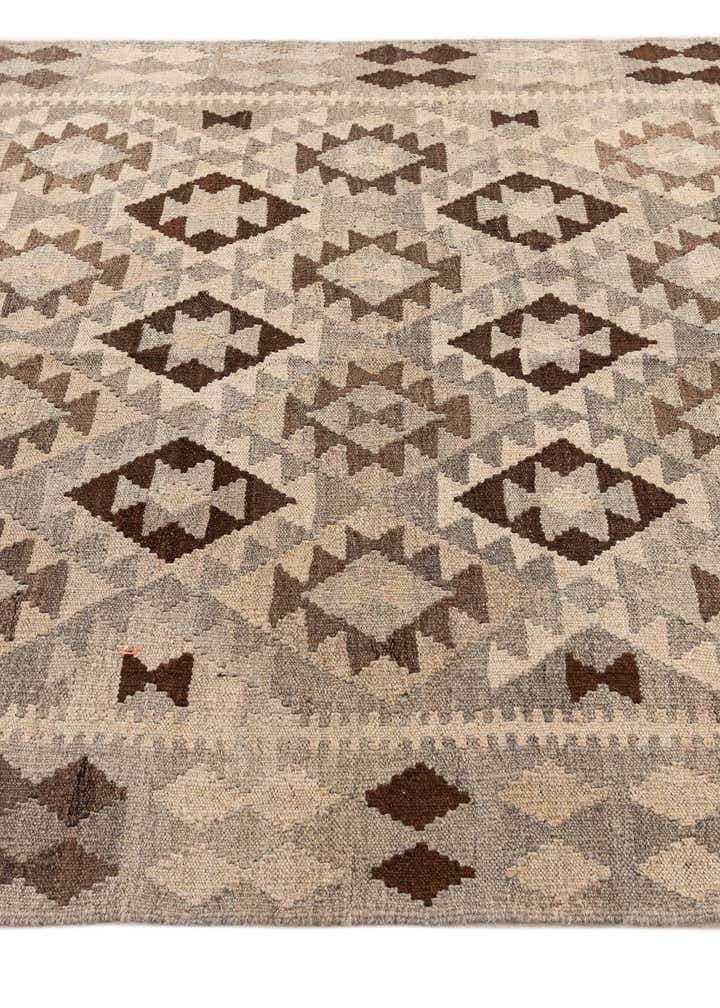 5' 3 x 6' 8 Hand Woven Kilim Maymana Wool Rug