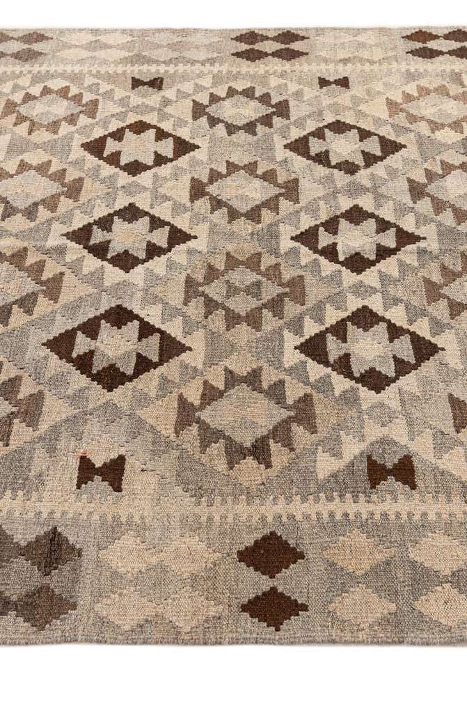 5' 3 x 6' 8 Hand Woven Kilim Maymana Wool Rug